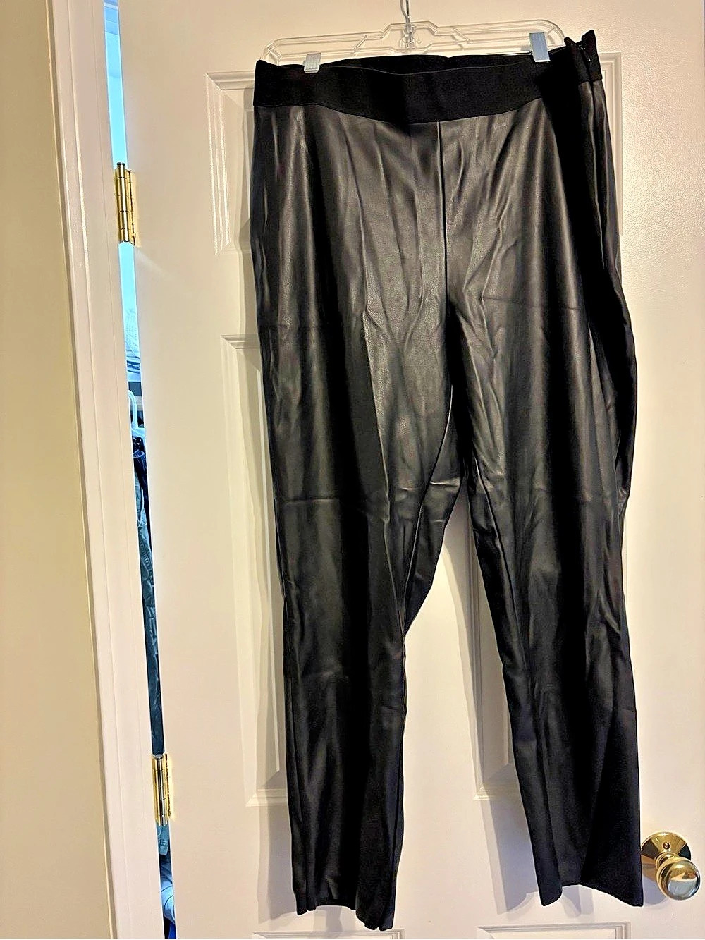 Black Faux Leather Leggings Like New